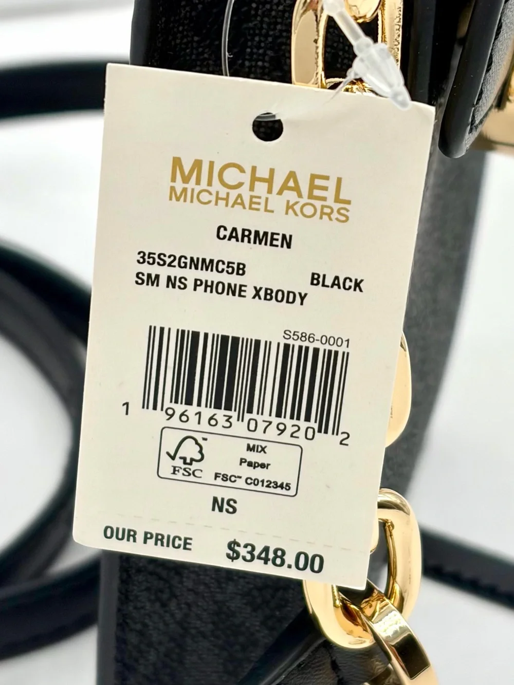 Michael Kors Carmen Small Logo Smartphone Crossbody Bag Black